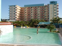 Panoramic hotel & pool view