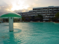 Panoramic hotel & pool view