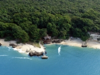 Aereal beach restaurant view