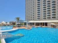 Panoramic hotel & pool view