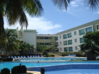 Panoramic hotel & pool view