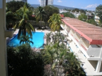 Panoramic hotel & pool view