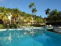 Panoramic hotel & pool view