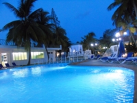 Pool view at night