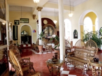 Panoramic lobby and lobby bar view