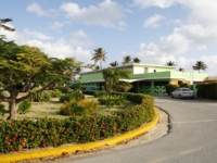 Panoramic hotel entrance view