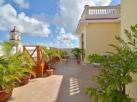 Hotel terrace and Church of San Juan Bautista view