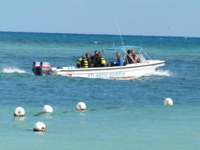 Scuba diving in open sea