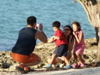 Families at the beach
