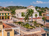 Panoramic Trinidad mayor square view