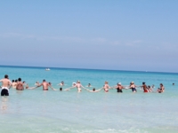 Water aerobic at the beach