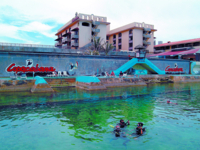 Panoramic hotel & natural pool view