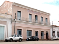 Panoramic hotel entrance view