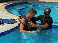 Diving lesson at the pool