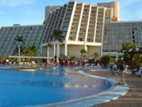 Panoramic hotel & pool view