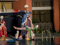 Water ballet at the pool