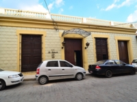 Panoramic hotel entrance view