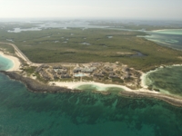 Panoramic aereal hotel & beach view