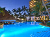 Panoramic hotel & pool view