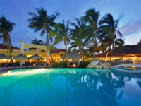 Panoramic hotel & pool view