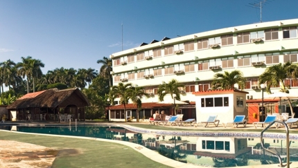 Panoramic hotel & pool view