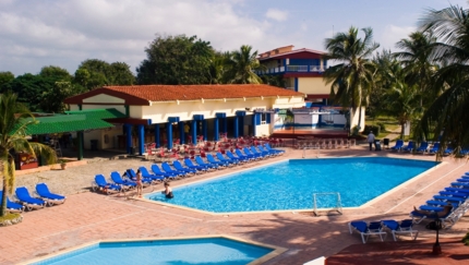 Panoramic hotel & pool view