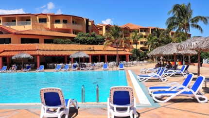 Panoramic hotel & pool view