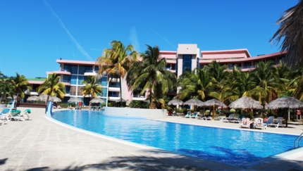 Panoramic hotel & pool view