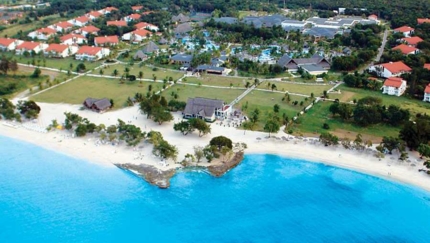 Panoramic aereal hotel & beach view