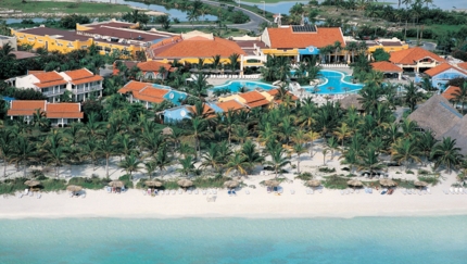 Panoramic aereal hotel & beach view