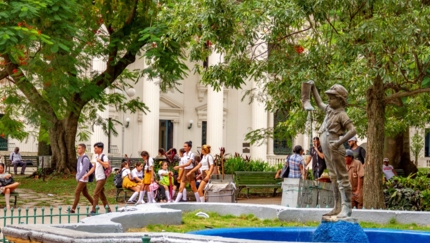 Leoncio Vidal central park panoramic view, Santa Clara city