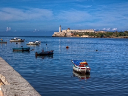 Havana bay entrance panoramic view