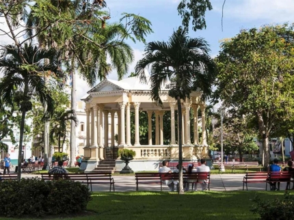 Leoncio Vidal central park panoramic view, Santa Clara city