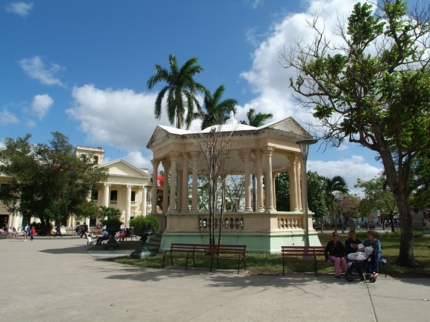 Leoncio Vidal central park panoramic view, Santa Clara city