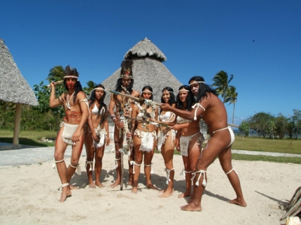 Indian show at Christopher Columbus park, Cayo Bariay, Holguín