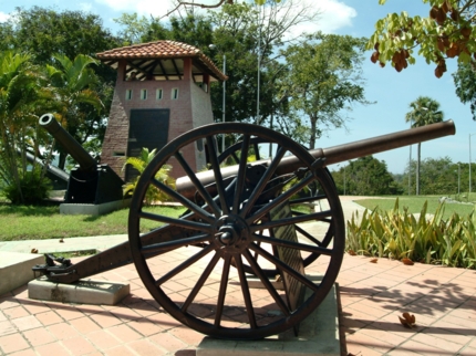 Loma de San Juan monument panoramic view, Santiago de Cuba city